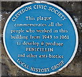 Penicillin blue plaque in Clevedon