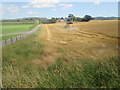 Combine harvesting at North Mains Farm, Forfar