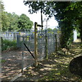 Footpath goes south from the A324 beside electricity substation