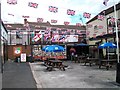 Beflagged Beer Garden at the Rex Bar, Moscow Street, Shankill