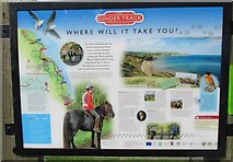 NZ9801 : Cinder Track information board by Mike Kirby