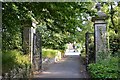 North side of gate pillars on a path to Forde House, Newton Abbot