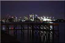 TQ4179 : Night view towards London Docklands and the O2 Arena by David Martin