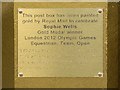 SK9771 : Plaque on Sophie Wells' Gold Postbox by David Dixon