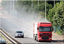J3675 : Lorry and dust, Sydenham bypass, Belfast (August 2014) by Albert Bridge