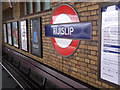 TQ0987 : Sign, Ruislip Underground Station by Robin Sones