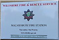 Malmesbury Fire Station nameplate