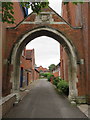 SU8586 : Archway and lane to Marlow Drill Hall by John S Turner