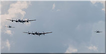 TM1714 : Two Lancasters at Air Show, Clacton, Essex by Christine Matthews