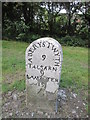 SN5469 : Mile Stone - Aberystwyth 9 by Adrian Dust