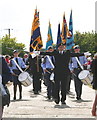 Marching band at the memorial dedication ceremony  at Strubby