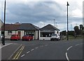 Small businesses at the junction of North Pier and  Quay Street, Ardglass