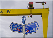 J3574 : National Cycle Network sign, Belfast by Rossographer
