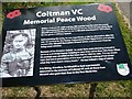 SK2623 : William Coltman VC Peace Wood by John Beresford