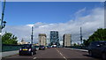 Driving towards the Tyne Bridge in Newcastle upon Tyne