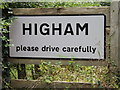 TM0436 : Higham Village Name sign on the B1068 by Geographer