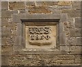TQ4721 : Date stone, Belmont Centre, Uckfield by Jim Osley