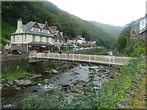 SS7249 : Footbridge over the East Lyn River, Lynmouth by Rob Farrow