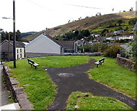 SS9091 : Benches alongside a path in Pontycymer by Jaggery