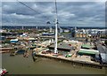 TQ3980 : Emirates Cable Car - View back over Dockland by Rob Farrow
