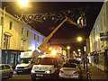 Hanging the Christmas lights, Regent Street, Leamington, 12 November 2013, 9:30pm