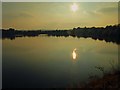 SK3899 : Setting sun over Elsecar Reservoir by Steve  Fareham