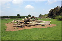 SJ5410 : Shoulder of Mutton Playing Field, Attingham Park by Jeff Buck