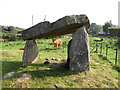 The repaired back stone of Ballykeel Dolmen