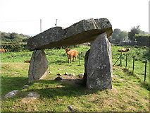 H9921 : The repaired back stone of Ballykeel Dolmen by Eric Jones