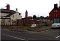 Fenced-off corner of Oswestry