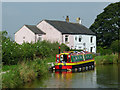 Cottage and narrowboat near Scholar Green, Cheshire