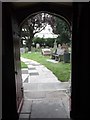 Door and path, St Margaret of Antioch, Station Road, Edgware