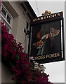 Cross Foxes pub name sign, Gobowen