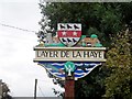 Layer de la Haye, village sign (detail)