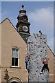 SP0343 : Climbing wall and clock tower by Philip Halling