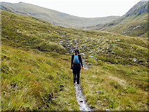 NH1671 : Ascending the Allt Breabaig valley on the long distance footpath by Julian Paren
