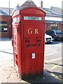 Rear of K4 telephone box outside Whitley Bay Metro station