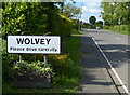 Wolvey sign along the B4065 Coventry Road