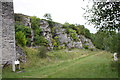 NY7206 : Disused quarry next to lime kilns beside dismantled railway by Roger Templeman