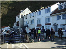 NZ7818 : Filming of the CBeebies series Old Jack's Boat, Staithes Harbour by JThomas