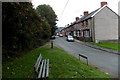 Van Terrace houses and a bench, Caerphilly