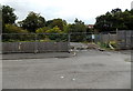 Fenced-off former pub car park in Caerphilly