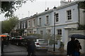 View of a row of coloured houses on Portobello Road