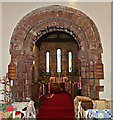 NY3056 : St Peter's Church, Kirkbampton - Norman chancel arch by Rose and Trev Clough