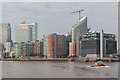 Canary Wharf as seen from The River Thames