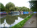 Narrow boats on the Paddington Arm of the Grand Union Canal