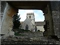 SP3211 : Minster Lovell - St Kenelm through an old window by Rob Farrow