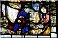 SO7745 : Detail, medieval stained glass, Great Malvern Priory by J.Hannan-Briggs