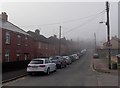 SO5710 : Into the fog along Albert Road, Coleford by Jaggery