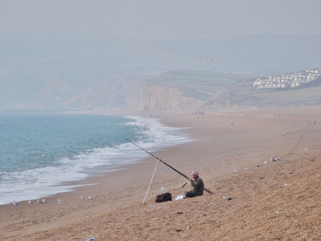 Beach fishing in West Bexington Beach